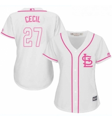 Womens Majestic St Louis Cardinals 27 Brett Cecil Replica White Fashion Cool Base MLB Jersey Womens Majestic St Louis Cardinals 27 Brett Cecil Replica White Fashion Cool Base MLB Jersey
