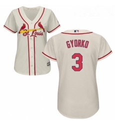 Womens Majestic St Louis Cardinals 3 Jedd Gyorko Replica Cream Alternate Cool Base MLB Jersey Womens Majestic St Louis Cardinals 3 Jedd Gyorko Replica Cream Alternate Cool Base MLB Jersey