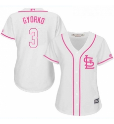 Womens Majestic St Louis Cardinals 3 Jedd Gyorko Replica White Fashion Cool Base MLB Jersey Womens Majestic St Louis Cardinals 3 Jedd Gyorko Replica White Fashion Cool Base MLB Jersey