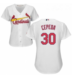Womens Majestic St Louis Cardinals 30 Orlando Cepeda Replica White Home Cool Base MLB Jersey Womens Majestic St Louis Cardinals 30 Orlando Cepeda Replica White Home Cool Base MLB Jersey