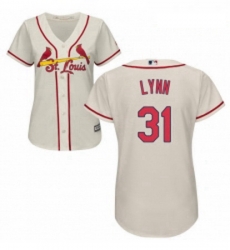 Womens Majestic St Louis Cardinals 31 Lance Lynn Replica Cream Alternate Cool Base MLB Jersey Womens Majestic St Louis Cardinals 31 Lance Lynn Replica Cream Alternate Cool Base MLB Jersey