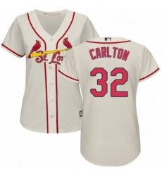 Womens Majestic St Louis Cardinals 32 Steve Carlton Replica Cream Alternate Cool Base MLB Jersey Womens Majestic St Louis Cardinals 32 Steve Carlton Replica Cream Alternate Cool Base MLB Jersey