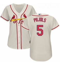 Womens Majestic St Louis Cardinals 5 Albert Pujols Authentic Cream Alternate Cool Base MLB Jersey Womens Majestic St Louis Cardinals 5 Albert Pujols Authentic Cream Alternate Cool Base MLB Jersey