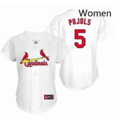 Womens Majestic St Louis Cardinals 5 Albert Pujols Replica White MLB Jersey Womens Majestic St Louis Cardinals 5 Albert Pujols Replica White MLB Jersey