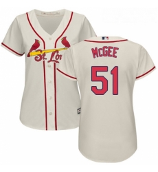 Womens Majestic St Louis Cardinals 51 Willie McGee Authentic Cream Alternate Cool Base MLB Jersey Womens Majestic St Louis Cardinals 51 Willie McGee Authentic Cream Alternate Cool Base MLB Jersey