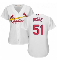Womens Majestic St Louis Cardinals 51 Willie McGee Authentic White Home Cool Base MLB Jersey Womens Majestic St Louis Cardinals 51 Willie McGee Authentic White Home Cool Base MLB Jersey