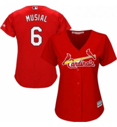 Womens Majestic St Louis Cardinals 6 Stan Musial Authentic Red Alternate Cool Base MLB Jersey Womens Majestic St Louis Cardinals 6 Stan Musial Authentic Red Alternate Cool Base MLB Jersey
