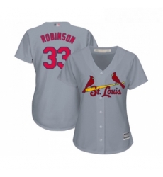 Womens St Louis Cardinals 33 Drew Robinson Replica Grey Road Cool Base Baseball Jersey Womens St Louis Cardinals 33 Drew Robinson Replica Grey Road Cool Base Baseball Jersey