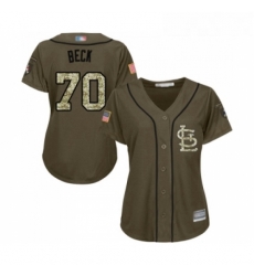 Womens St Louis Cardinals 70 Chris Beck Authentic Green Salute to Service Baseball Jersey Womens St Louis Cardinals 70 Chris Beck Authentic Green Salute to Service Baseball Jersey