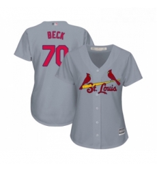 Womens St Louis Cardinals 70 Chris Beck Replica Grey Road Cool Base Baseball Jersey Womens St Louis Cardinals 70 Chris Beck Replica Grey Road Cool Base Baseball Jersey