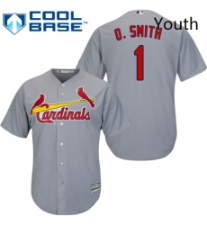 Youth Majestic St Louis Cardinals 1 Ozzie Smith Authentic Grey Road Cool Base MLB Jersey Youth Majestic St Louis Cardinals 1 Ozzie Smith Authentic Grey Road Cool Base MLB Jersey