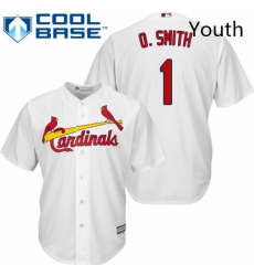 Youth Majestic St Louis Cardinals 1 Ozzie Smith Authentic White Home Cool Base MLB Jersey Youth Majestic St Louis Cardinals 1 Ozzie Smith Authentic White Home Cool Base MLB Jersey