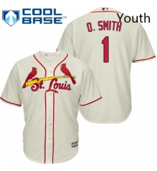 Youth Majestic St Louis Cardinals 1 Ozzie Smith Replica Cream Alternate Cool Base MLB Jersey Youth Majestic St Louis Cardinals 1 Ozzie Smith Replica Cream Alternate Cool Base MLB Jersey