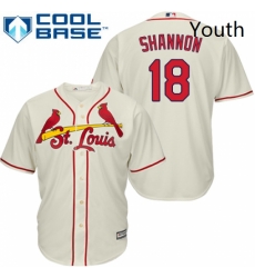 Youth Majestic St Louis Cardinals 18 Mike Shannon Replica Cream Alternate Cool Base MLB Jersey Youth Majestic St Louis Cardinals 18 Mike Shannon Replica Cream Alternate Cool Base MLB Jersey
