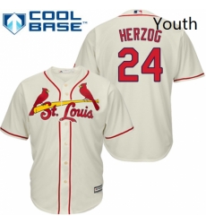 Youth Majestic St Louis Cardinals 24 Whitey Herzog Replica Cream Alternate Cool Base MLB Jersey Youth Majestic St Louis Cardinals 24 Whitey Herzog Replica Cream Alternate Cool Base MLB Jersey