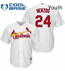 Youth Majestic St Louis Cardinals 24 Whitey Herzog Replica White Home Cool Base MLB Jersey Youth Majestic St Louis Cardinals 24 Whitey Herzog Replica White Home Cool Base MLB Jersey