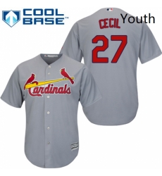 Youth Majestic St Louis Cardinals 27 Brett Cecil Replica Grey Road Cool Base MLB Jersey Youth Majestic St Louis Cardinals 27 Brett Cecil Replica Grey Road Cool Base MLB Jersey