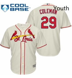 Youth Majestic St Louis Cardinals 29 Vince Coleman Replica Cream Alternate Cool Base MLB Jersey Youth Majestic St Louis Cardinals 29 Vince Coleman Replica Cream Alternate Cool Base MLB Jersey