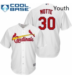 Youth Majestic St Louis Cardinals 30 Jason Motte Replica White Home Cool Base MLB Jersey Youth Majestic St Louis Cardinals 30 Jason Motte Replica White Home Cool Base MLB Jersey