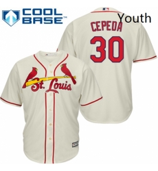 Youth Majestic St Louis Cardinals 30 Orlando Cepeda Authentic Cream Alternate Cool Base MLB Jersey Youth Majestic St Louis Cardinals 30 Orlando Cepeda Authentic Cream Alternate Cool Base MLB Jersey