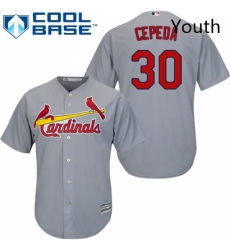 Youth Majestic St Louis Cardinals 30 Orlando Cepeda Replica Grey Road Cool Base MLB Jersey Youth Majestic St Louis Cardinals 30 Orlando Cepeda Replica Grey Road Cool Base MLB Jersey