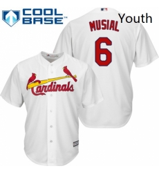 Youth Majestic St Louis Cardinals 6 Stan Musial Authentic White Home Cool Base MLB Jersey Youth Majestic St Louis Cardinals 6 Stan Musial Authentic White Home Cool Base MLB Jersey