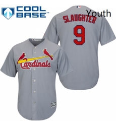 Youth Majestic St Louis Cardinals 9 Enos Slaughter Replica Grey Road Cool Base MLB Jersey Youth Majestic St Louis Cardinals 9 Enos Slaughter Replica Grey Road Cool Base MLB Jersey