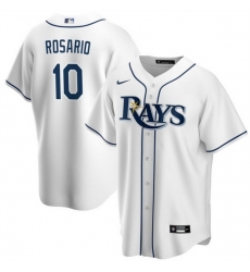 Men Tampa Bay Rays 10 Amed Rosario White Cool Base Stitched Baseball Jersey Men Tampa Bay Rays 10 Amed Rosario White Cool Base Stitched Baseball Jersey