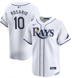 Men Tampa Bay Rays 10 Amed Rosario White Home Limited Stitched Baseball Jersey Men Tampa Bay Rays 10 Amed Rosario White Home Limited Stitched Baseball Jersey