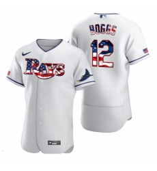 Men Tampa Bay Rays 12 Wade Boggs Men Nike White Fluttering USA Flag Limited Edition Flex Base MLB Jersey Men Tampa Bay Rays 12 Wade Boggs Men Nike White Fluttering USA Flag Limited Edition Flex Base MLB Jersey