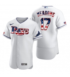 Men Tampa Bay Rays 17 Austin Meadows Men Nike White Fluttering USA Flag Limited Edition Flex Base MLB Jersey Men Tampa Bay Rays 17 Austin Meadows Men Nike White Fluttering USA Flag Limited Edition Flex Base MLB Jersey