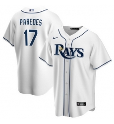 Men Tampa Bay Rays 17 Isaac Paredes White Cool Base Stitched Baseball Jersey Men Tampa Bay Rays 17 Isaac Paredes White Cool Base Stitched Baseball Jersey