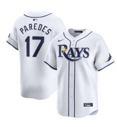 Men Tampa Bay Rays 17 Isaac Paredes White Home Limited Stitched Baseball Jersey Men Tampa Bay Rays 17 Isaac Paredes White Home Limited Stitched Baseball Jersey