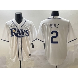 Men Tampa Bay Rays 2 Yandy D EDaz White Cool Base Stitched Baseball Jersey