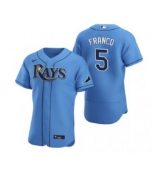 Men Tampa Bay Rays 5 Wander Franco Blue Flex Base Stitched Jersey Men Tampa Bay Rays 5 Wander Franco Blue Flex Base Stitched Jersey