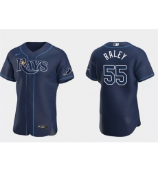 Men Tampa Bay Rays 55 Luke Raley Navy Flex Base Stitched Jersey Men Tampa Bay Rays 55 Luke Raley Navy Flex Base Stitched Jersey