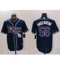 Men Tampa Bay Rays 56 Randy Arozarena Navy Cool Base Stitched Baseball Jersey 3 Men Tampa Bay Rays 56 Randy Arozarena Navy Cool Base Stitched Baseball Jersey 3