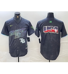 Men Tampa Bay Rays Team Big Logo Charcoal 2024 City Connect Limited Stitched Baseball Jersey 3 Men Tampa Bay Rays Team Big Logo Charcoal 2024 City Connect Limited Stitched Baseball Jersey 3
