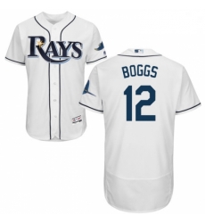 Mens Majestic Tampa Bay Rays 12 Wade Boggs Home White Flexbase Authentic Collection MLB Jersey Mens Majestic Tampa Bay Rays 12 Wade Boggs Home White Flexbase Authentic Collection MLB Jersey