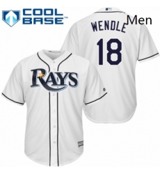 Mens Majestic Tampa Bay Rays 18 Joey Wendle Replica White Home Cool Base MLB Jersey Mens Majestic Tampa Bay Rays 18 Joey Wendle Replica White Home Cool Base MLB Jersey