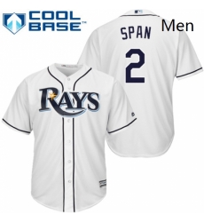 Mens Majestic Tampa Bay Rays 2 Denard Span Replica White Home Cool Base MLB Jersey Mens Majestic Tampa Bay Rays 2 Denard Span Replica White Home Cool Base MLB Jersey