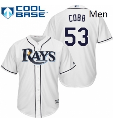 Mens Majestic Tampa Bay Rays 53 Alex Cobb Replica White Home Cool Base MLB Jersey Mens Majestic Tampa Bay Rays 53 Alex Cobb Replica White Home Cool Base MLB Jersey