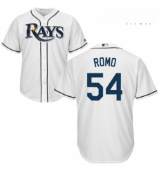 Mens Majestic Tampa Bay Rays 54 Sergio Romo Replica White Home Cool Base MLB Jersey Mens Majestic Tampa Bay Rays 54 Sergio Romo Replica White Home Cool Base MLB Jersey