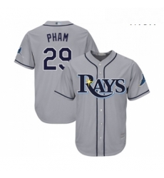 Mens Tampa Bay Rays 29 Tommy Pham Replica Grey Road Cool Base Baseball Jersey Mens Tampa Bay Rays 29 Tommy Pham Replica Grey Road Cool Base Baseball Jersey