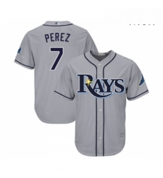 Mens Tampa Bay Rays 7 Michael Perez Replica Grey Road Cool Base Baseball Jersey Mens Tampa Bay Rays 7 Michael Perez Replica Grey Road Cool Base Baseball Jersey