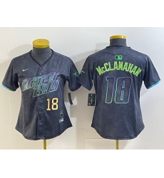 Women Tampa Bay Rays 18 Shane McClanahan Charcoal 2024 City Connect Limited jerseys Women Tampa Bay Rays 18 Shane McClanahan Charcoal 2024 City Connect Limited jerseys