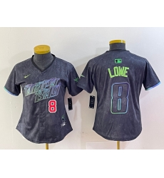 Women Tampa Bay Rays 8 Brandon Lowe Charcoal 2024 City Connect Limited Stitched Baseball Jersey 3 Women Tampa Bay Rays 8 Brandon Lowe Charcoal 2024 City Connect Limited Stitched Baseball Jersey 3