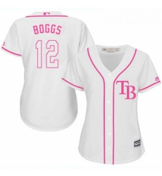 Womens Majestic Tampa Bay Rays 12 Wade Boggs Replica White Fashion Cool Base MLB Jersey Womens Majestic Tampa Bay Rays 12 Wade Boggs Replica White Fashion Cool Base MLB Jersey