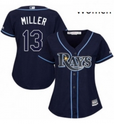 Womens Majestic Tampa Bay Rays 13 Brad Miller Replica Navy Blue Alternate Cool Base MLB Jersey Womens Majestic Tampa Bay Rays 13 Brad Miller Replica Navy Blue Alternate Cool Base MLB Jersey