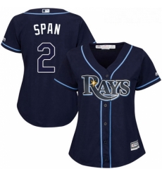 Womens Majestic Tampa Bay Rays 2 Denard Span Authentic Navy Blue Alternate Cool Base MLB Jersey Womens Majestic Tampa Bay Rays 2 Denard Span Authentic Navy Blue Alternate Cool Base MLB Jersey